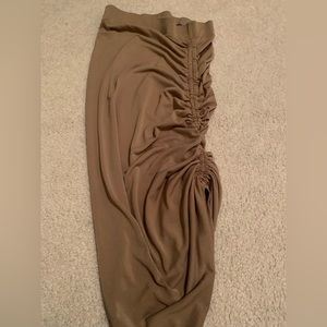 brown slit skirt